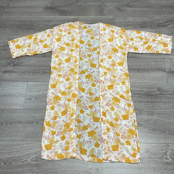 LOFT Floral Modal Open Front Duster Kimono XS/S - Picture 9 of 15